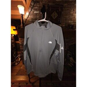 North Face Flight Series Mens Large Gray 1/4 Zip Pullover Running Stretch